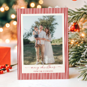 Cartes Pour Fêtes Annuelles Photos de bandes rouges élégantes Joyeux Noël