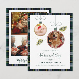Cartes Pour Fêtes Annuelles Photos de famille à carreaux Tartan Gordon Noël