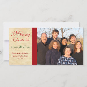 Cartes Pour Fêtes Annuelles Photos de famille Joyeux Parchemin de Noël