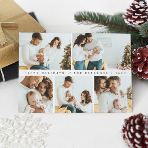 Cartes Pour Fêtes Annuelles Photos de famille moderne de Noël minimes
