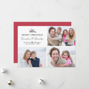 Cartes Pour Fêtes Annuelles Photos de grands-parents avec baies de rameau de N