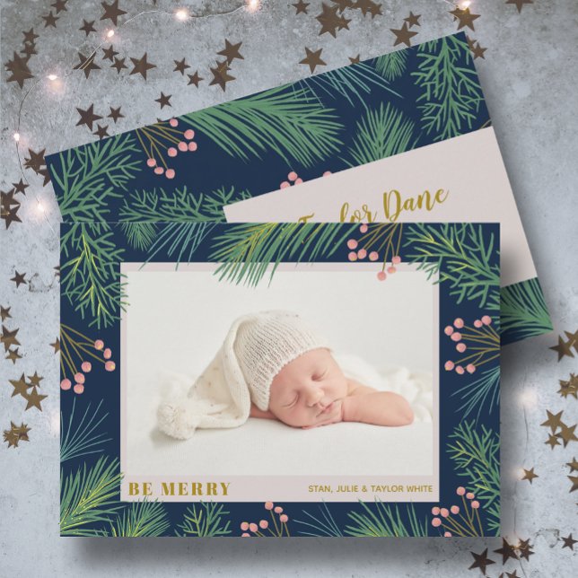 Cartes Pour Fêtes Annuelles Photos de Noël d'hiver Annonce de naissance (Créateur téléchargé)