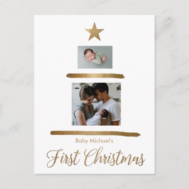 Cartes Pour Fêtes Annuelles Photos de Noël du bébé garçon (Devant)