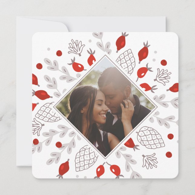 Cartes Pour Fêtes Annuelles Photos de Noël personnalisées en hiver (Devant)