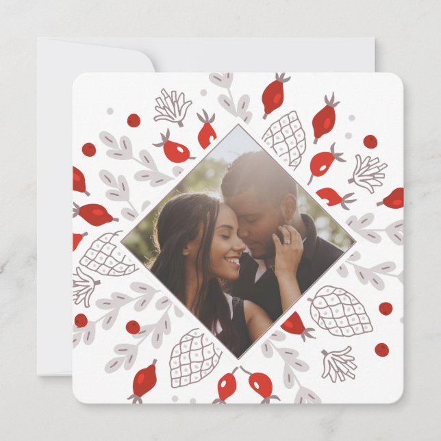 Cartes Pour Fêtes Annuelles Photos de Noël personnalisées en hiver (Devant)