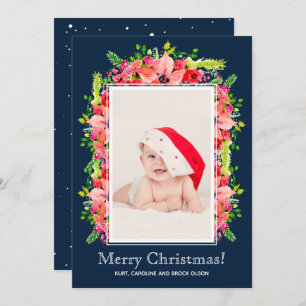 Cartes Pour Fêtes Annuelles Photos de Noël Poinsettias Annonces de naissance