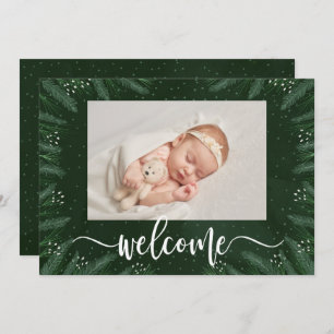 Cartes Pour Fêtes Annuelles Photos d'hiver Pines Annonces de naissance