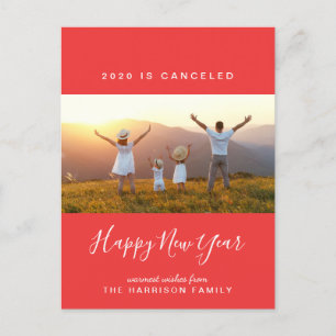 Cartes Pour Fêtes Annuelles Photos du Nouvel An 2020 Annulé Rouge