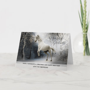 Cartes Pour Fêtes Annuelles Photos personnalisées des Noël de neige du Cheval 