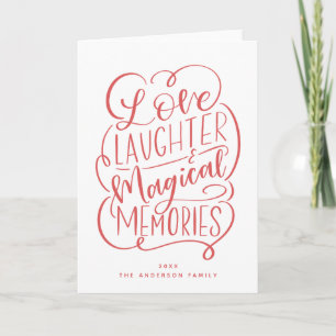 Cartes Pour Fêtes Annuelles Phrase de typographie Love Laughter Magical Memo
