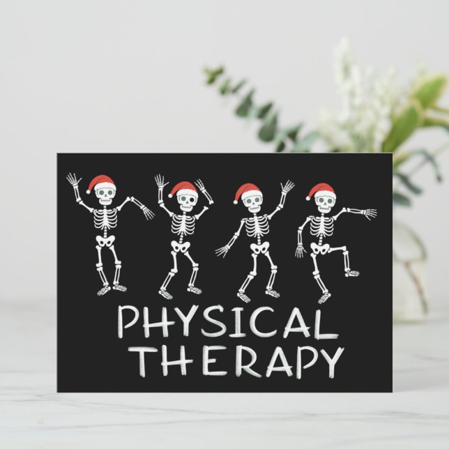 Cartes Pour Fêtes Annuelles Physical Therapist Skeleton Christmas DPT Student  (Debout devant)