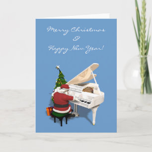 Cartes Pour Fêtes Annuelles Pianiste du Père Noël