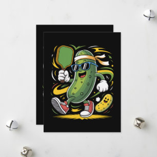 Cartes Pour Fêtes Annuelles Pickle Jouant au Pickleball