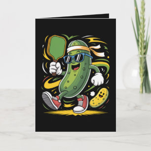 Cartes Pour Fêtes Annuelles Pickle Jouant au Pickleball