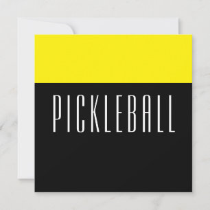 Cartes Pour Fêtes Annuelles PICKLEBALL amusant Noir brillant Bloc de couleur j