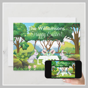 Cartes Pour Fêtes Annuelles Pickleball Bunnies Amusants Pâques heureux