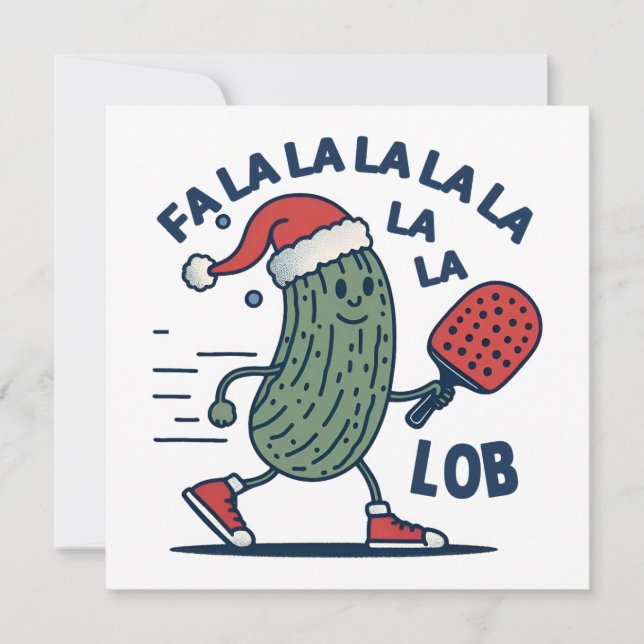 Cartes Pour Fêtes Annuelles Pickleball Christmas Fa La La Lob (Devant)
