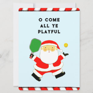 Cartes Pour Fêtes Annuelles Pickleball de Noël drôle
