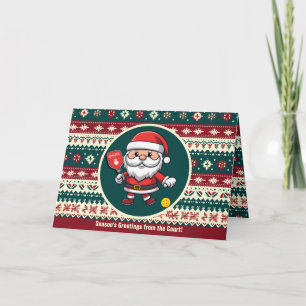 Cartes Pour Fêtes Annuelles 🎅Pickleball de Noël personnalisable
