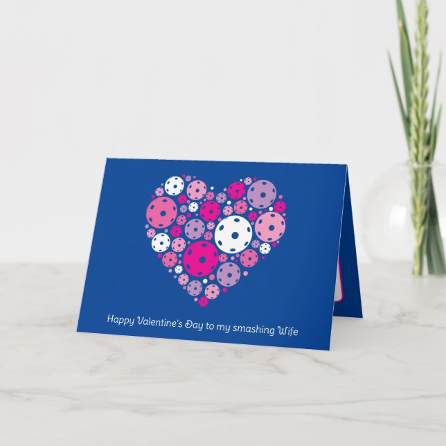Cartes Pour Fêtes Annuelles 💘 Pickleball de Saint-Valentin (Devant)