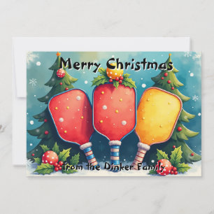 Cartes Pour Fêtes Annuelles Pickleball🎅 Dink les fêtes