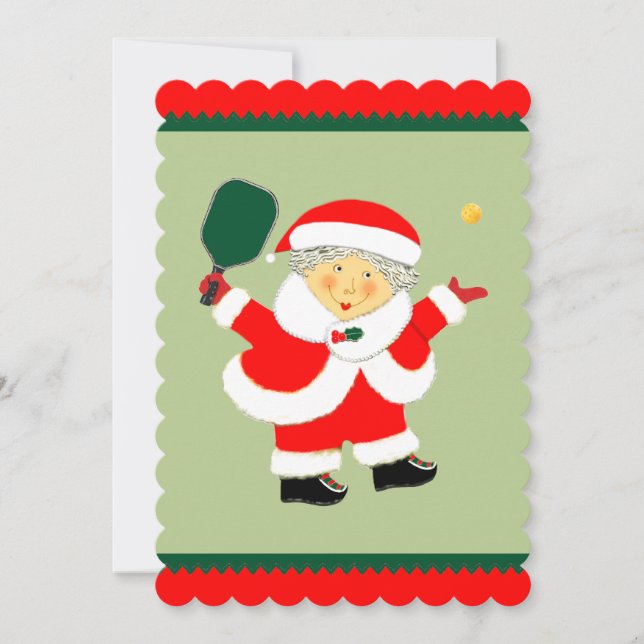 Cartes Pour Fêtes Annuelles Pickleball Noël (Devant)