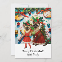 PICKLEBALL Noël avec le texte "Joyeux Pickle-Mas !