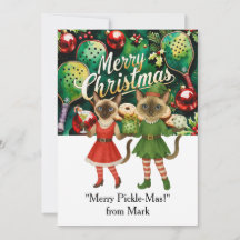 PICKLEBALL Noël avec le texte "Joyeux Pickle-Mas !