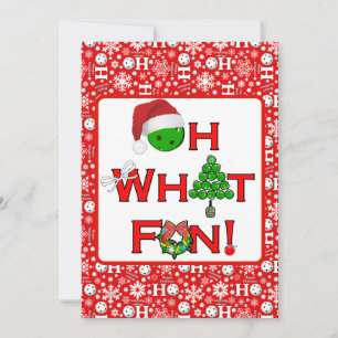 Cartes Pour Fêtes Annuelles Pickleball Noël Oh Quelle Joie Flocons de Neige Ro