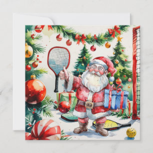 Cartes Pour Fêtes Annuelles Pickleball Noël thème avec le Père Noël