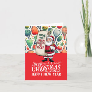 Cartes Pour Fêtes Annuelles Pickleball Noël thème avec le Père Noël