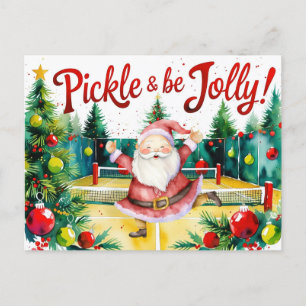 Cartes Pour Fêtes Annuelles Pickleball Noël thème avec le Père Noël