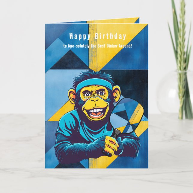 Cartes Pour Fêtes Annuelles Pickleball Primate (Devant)
