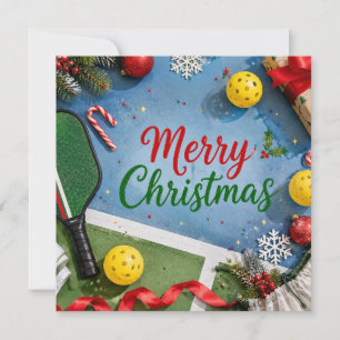 Cartes Pour Fêtes Annuelles Pickleball thème Noël 