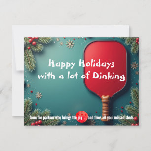 Cartes Pour Fêtes Annuelles Pickleball🎅Le Forehand Festif du Réparateur Joyeu