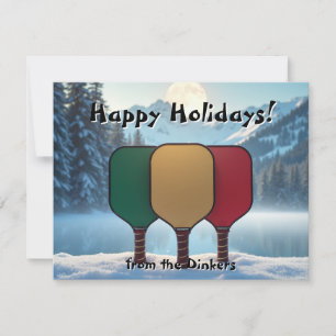 Cartes Pour Fêtes Annuelles Pickleball🎅Moonlight Dinkmas