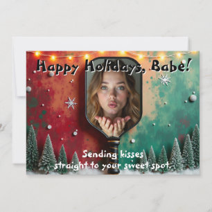 Cartes Pour Fêtes Annuelles Pickleball🎅Point Fort & Flocons de Neige
