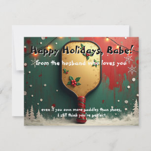 Cartes Pour Fêtes Annuelles Pickleball🎅Raquettes avant les Cadeaux