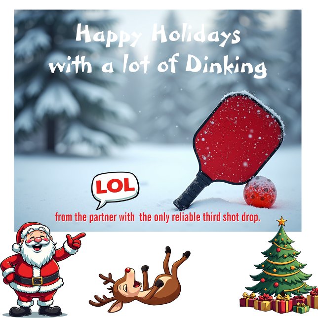 Cartes Pour Fêtes Annuelles Pickleball🎅Third Shot Drop & Holiday Pop (Pickleball🎅Third Shot Drop & Holiday Pop)