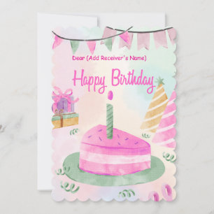 Cartes Pour Fêtes Annuelles Pièce de gâteau personnalisable Anniversaire