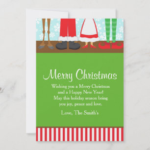 Cartes Pour Fêtes Annuelles Pieds de rennes Père Noël de Noël