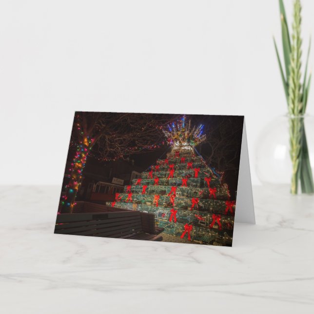 Cartes Pour Fêtes Annuelles Piège de homard Arbre de Noël 2 (Devant)