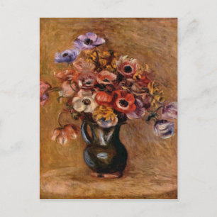 Cartes Pour Fêtes Annuelles Pierre Auguste Renoir La vie morte avec les anémon