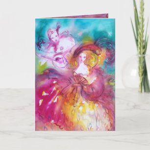 Cartes Pour Fêtes Annuelles PIERROT ET ARLECCHINA Carnaval vénitien,