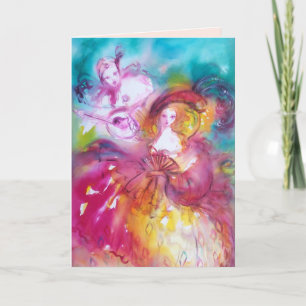 Cartes Pour Fêtes Annuelles PIERROT ET ARLECCHINA Saint-Valentin