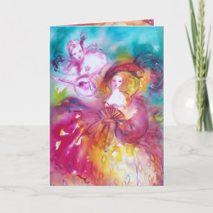 Cartes Pour Fêtes Annuelles PIERROT ET ARLECCHINA Saint-Valentin