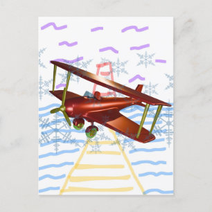 Cartes Pour Fêtes Annuelles Pietée phare Biplane Vagues bleues