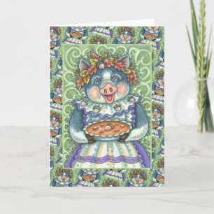 CARTES POUR FÊTES ANNUELLES PIG & ACORN PIE, MERCI FABRIQUÉ AVEC AMOUR