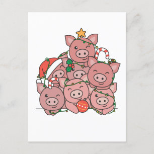Cartes Pour Fêtes Annuelles Pig Christmas Tree Funny Animal Christmas