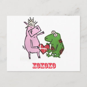Cartes Pour Fêtes Annuelles Pig & Frog in love valentine card
